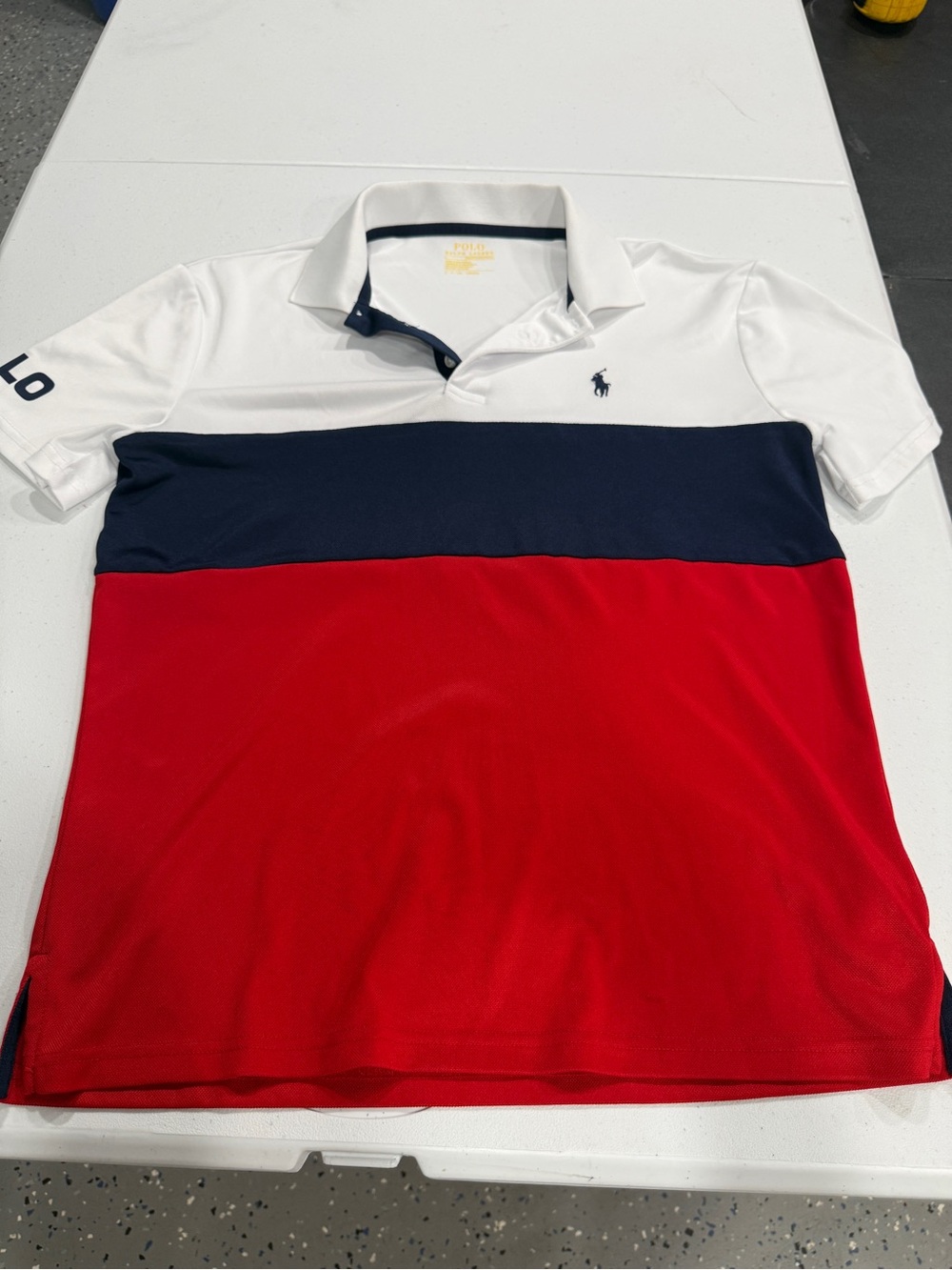 Polo by Ralph Lauren White Navy Red Triple-Block Polo